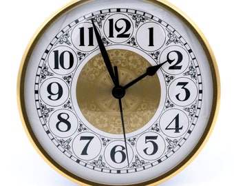 4 1/4" Quartz Clock Insert Fit Up Movement 108 mm Fancy White Dial GWFA4.25