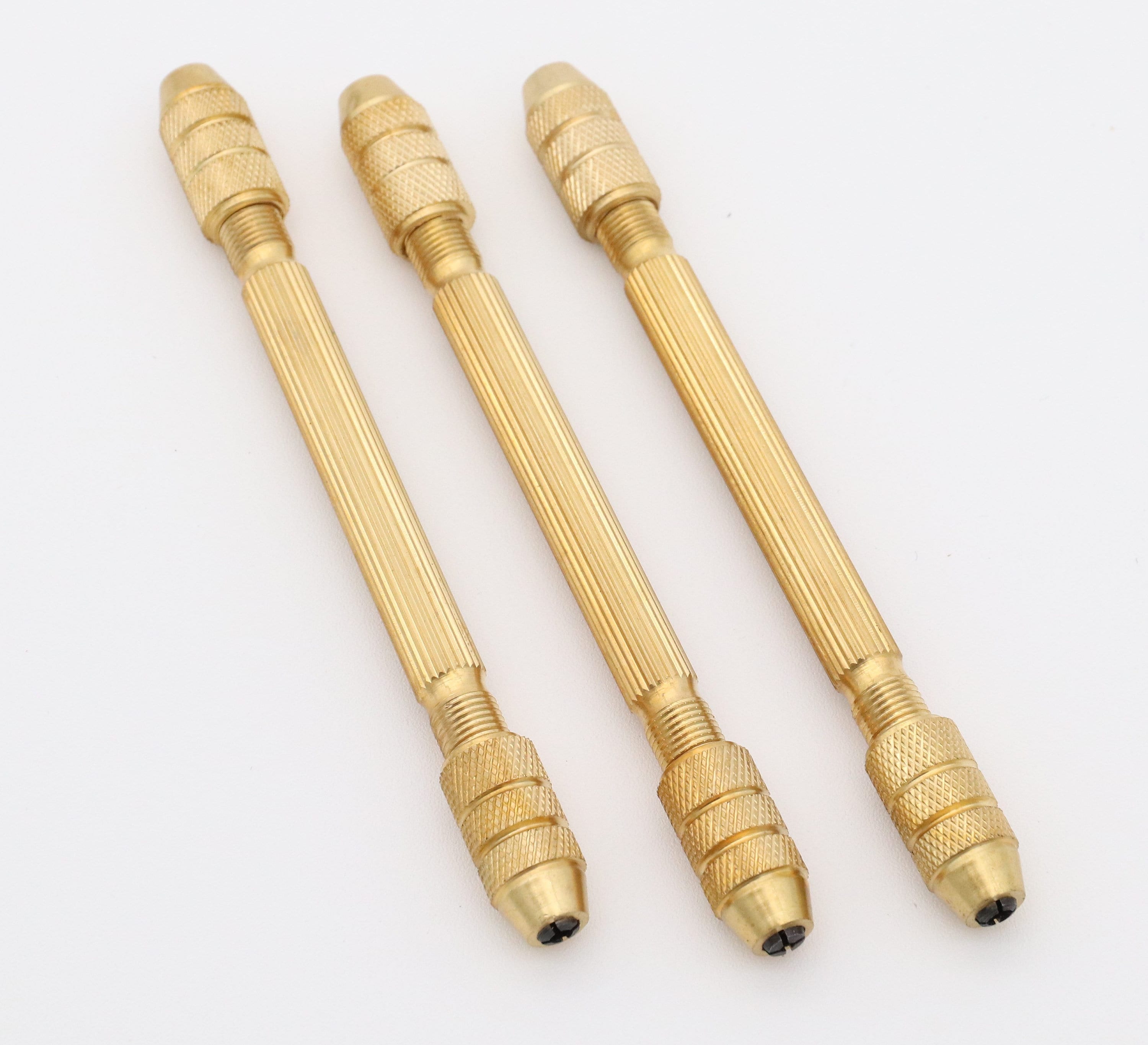 Double End Pin Vise 3 PACK Watch Clock Jewelry Repair Tool Brass Broach Vice