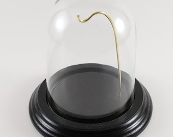 3&quot; x 4&quot; Glass Display Dome With 4&quot; Black Wood Base Pocket Watch Collectible NEW