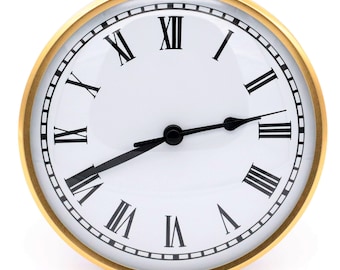 4 1/4" Quartz Clock Insert Fit Up Movement 108 mm White Roman Dial GWR4.25
