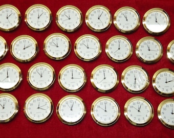 1 7/16" Clock Insert Fit Up Seiko Movement 37 mm Quartz White Arabic Dial 37GWA LOT OF 25 PIECES