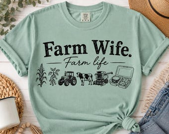 Femme de ferme, vie à la ferme - Motif pour t-shirt (téléchargement numérique instantané) PNG