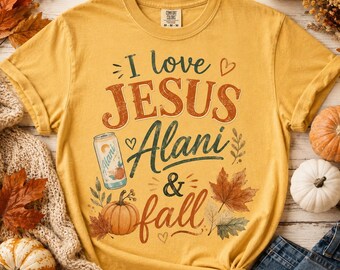 Jésus, Alani et l'automne - Design de t-shirt (téléchargement numérique instantané) PNG