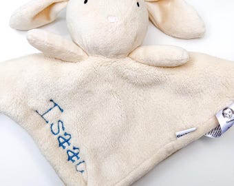 Manta de peluche para bebé bordada personalizada