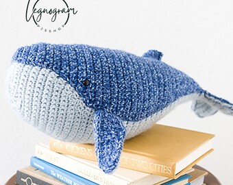 Grote blauwe vinvis haakpatroon, walvis Amigurumi patroon, gehaakte walvis Amigurumi patroon, gehaakte walvis patroon, dierlijke Amigurumi