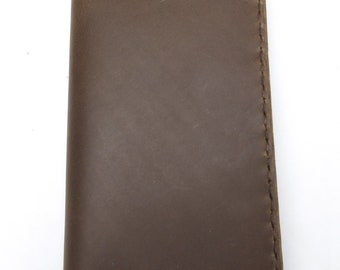 Handmade Field Notes Journal Cover In Horween Olive-Brown Chromexcel