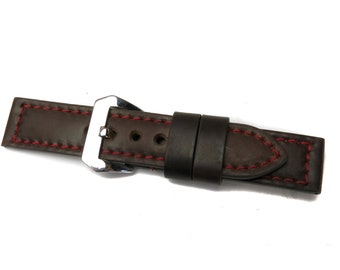 Handmade Horween Brown Cigar Shell Cordovan Watch Band Strap Pre-V Panerai 24 mm