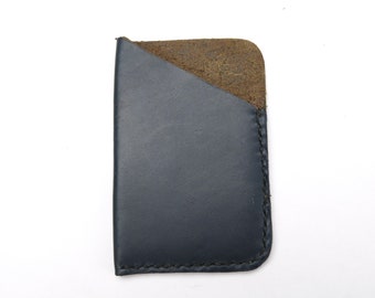 Handmade Horween Navy Chromexcel Cardholder Wallet - Etsy