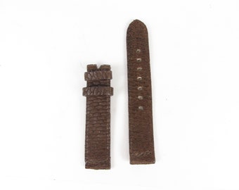 Handmade Brown Beaver Tail Leather Watch Band Strap 20mm