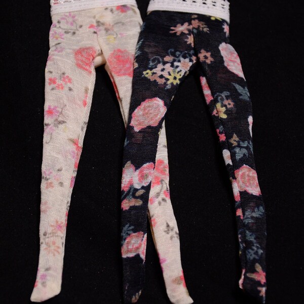 BT904 Set of 2 Roses Floral Tights for Blythe Dolls