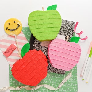 School apple mini pinata | first day of school gift, back to school party, teacher appreciation gift, 1st day of school kindergarten