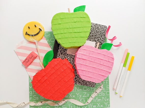 School Apple Mini Pinata | Teacher Gift, Back to School Party