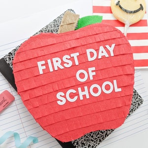 First Day of School red apple mini pinata | back to school party, teacher appreciation gift, 1st day of school kindergarten, apple decor