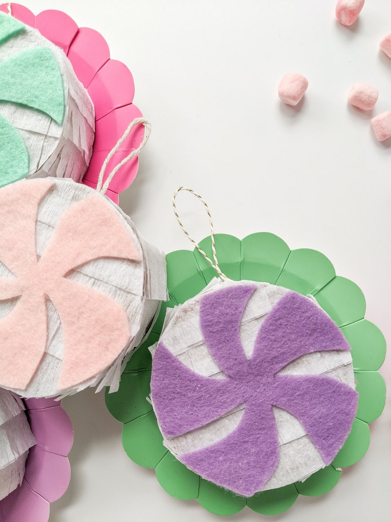 Pastel Peppermint Candy Christmas Pinata Ornament Gift ONE Etsy