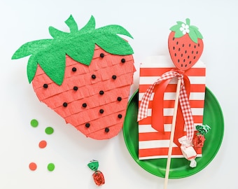 Strawberry Wand Party Favor | Berry Sweet Birthday Cake Topper