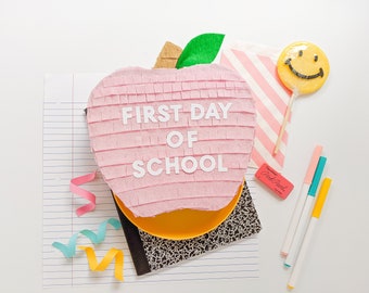 Pink Apple Mini Pinata | First Day of School Decor, Teacher Gift