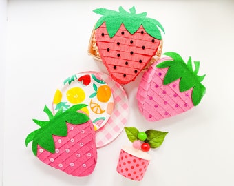 Strawberry mini pinata in red or pink | ONE pinata | berry sweet party decor, strawberry birthday gift, berry pinata, fruit pinata