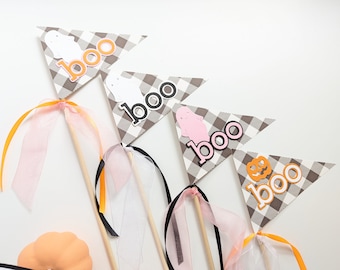 Buffalo Check Boo Wand | Halloween Party Decoration, Photo Prop