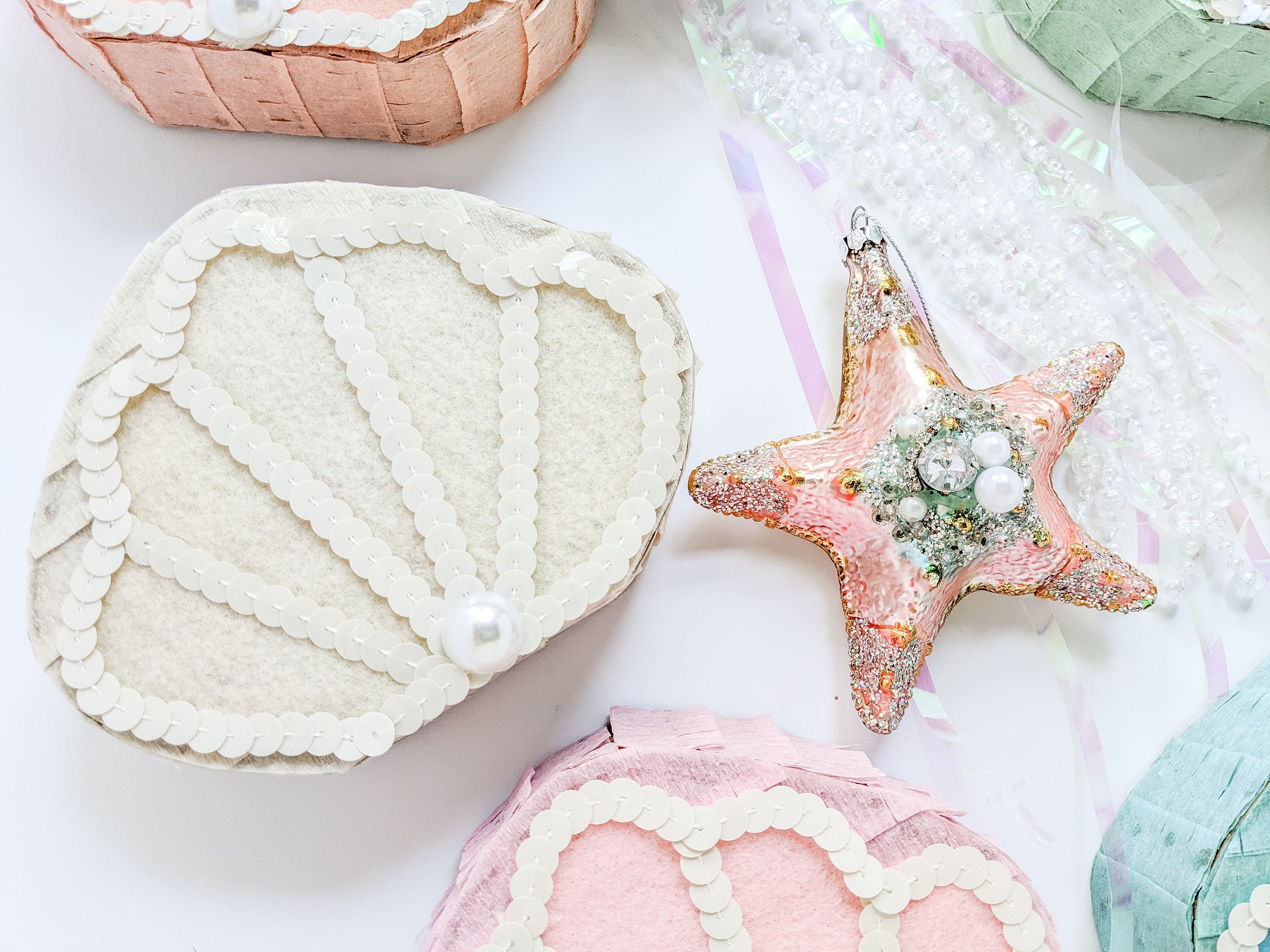 Shell Pinata Pastel Seashell Mini Pinata | Mermaid Party Favor - Etsy
