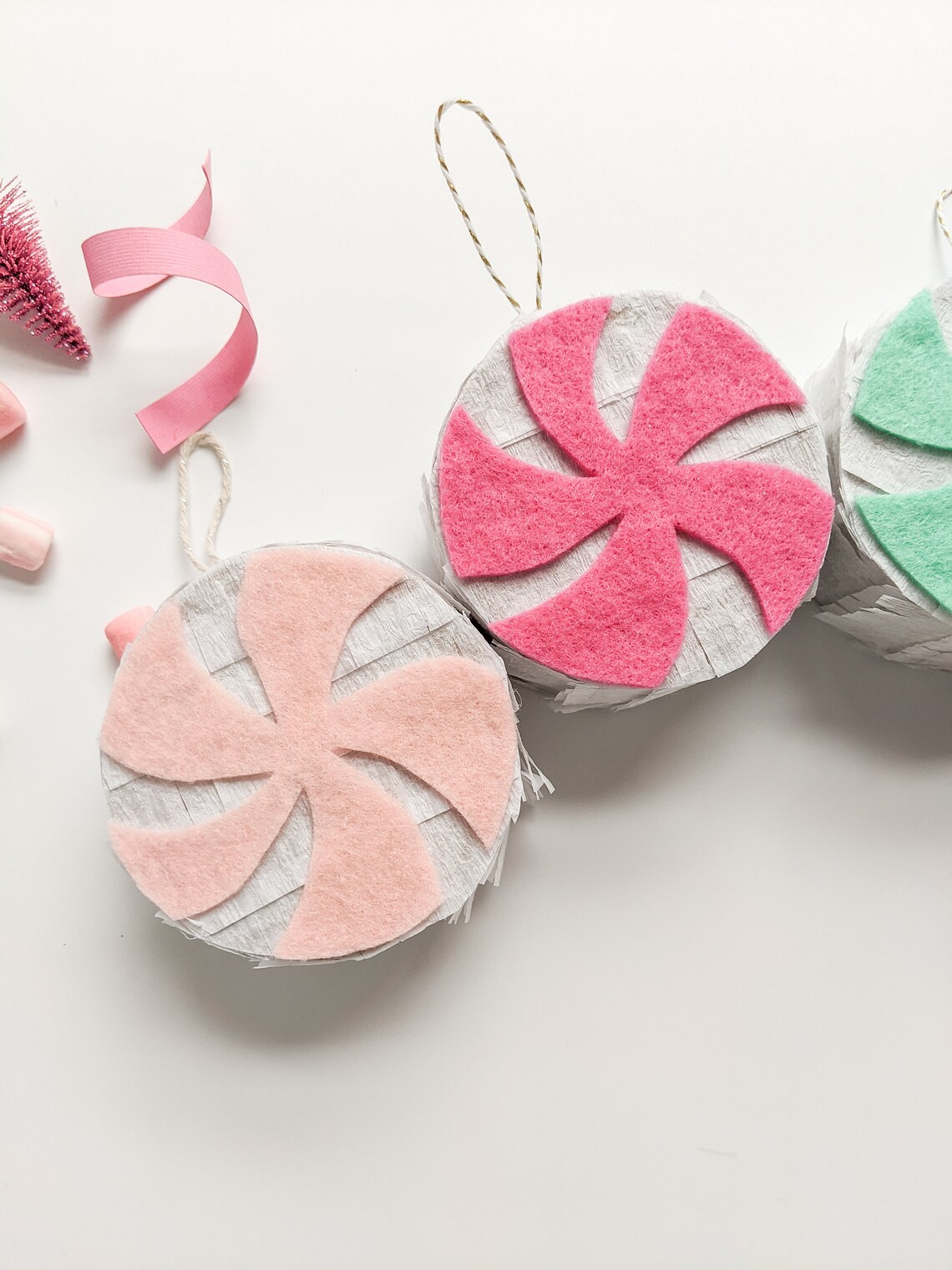 Pastel Peppermint Candy Christmas Pinata Ornament Gift ONE Etsy