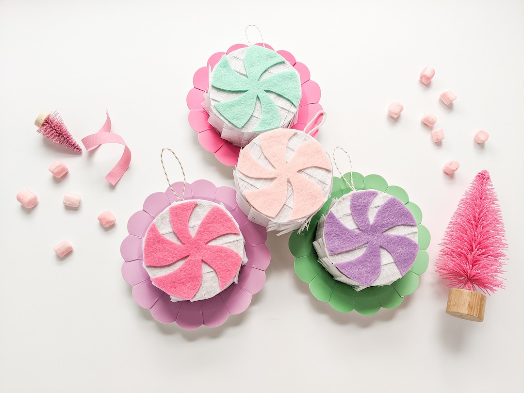 Pastel Peppermint Candy Christmas Pinata Ornament Gift ONE Etsy