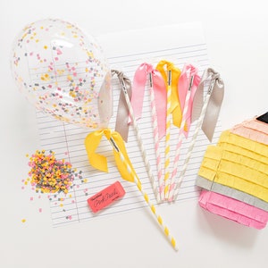 Back to School yellow pencil confetti balloon wands |  SET of 3 | first day of school photo, balloon on a stick, school party, teacher gift