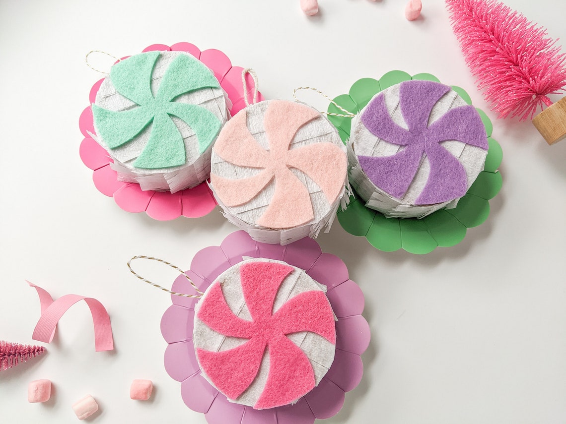 Pastel Peppermint Candy Christmas Pinata Ornament Gift ONE Etsy