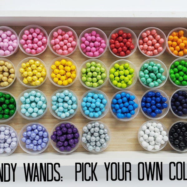 Custom candy wand party favors | SET of 6| pick your own colors, Sixlets chocolate candy, candy stick tube, birthday party favor, candy gift