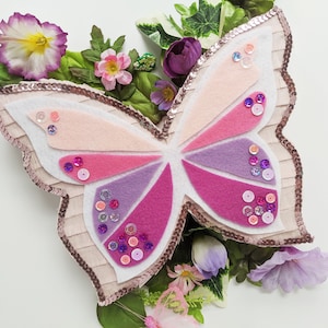 Pink purple ombre butterfly mini pinata | ONE pinata | butterfly party favor, enchanted forest fairy party, sequin butterfly birthday pinata