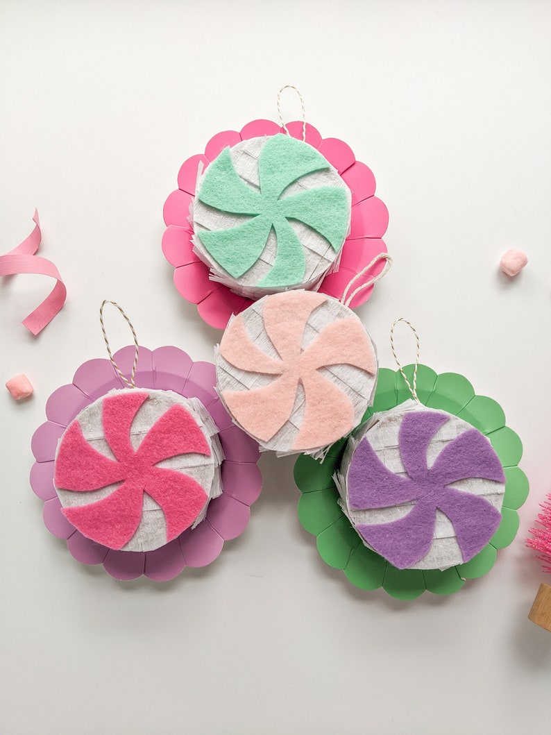 Pastel Peppermint Candy Christmas Pinata Ornament Gift ONE Etsy