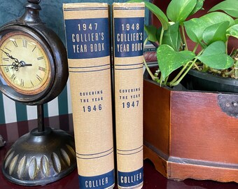 Collier's Year Books – Set 1947 & 1948 Historical Encyclopedia Set - Vintage Books