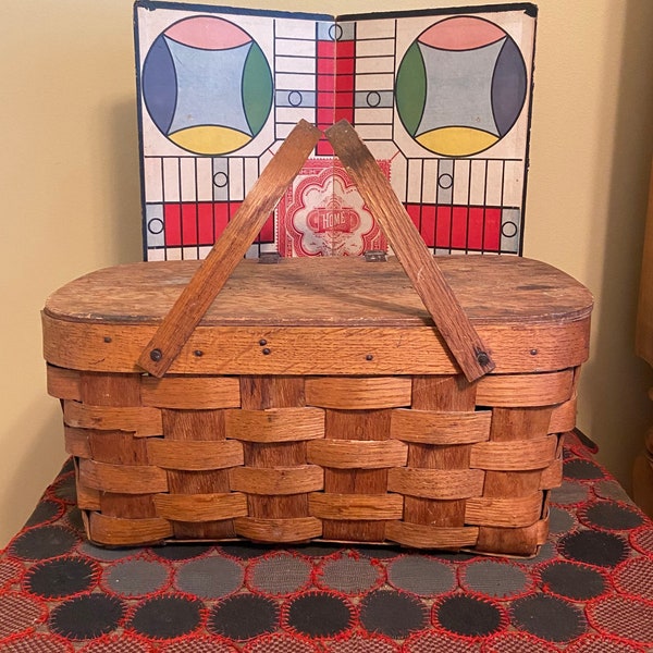 Antique Picnic Basket Etsy