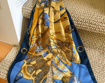 Vintage Hermès Hermes 100% Silk Ascot Cravat Tie Scarf ~ Soleil de Soie ~ Caty Latham ~ Unisex
