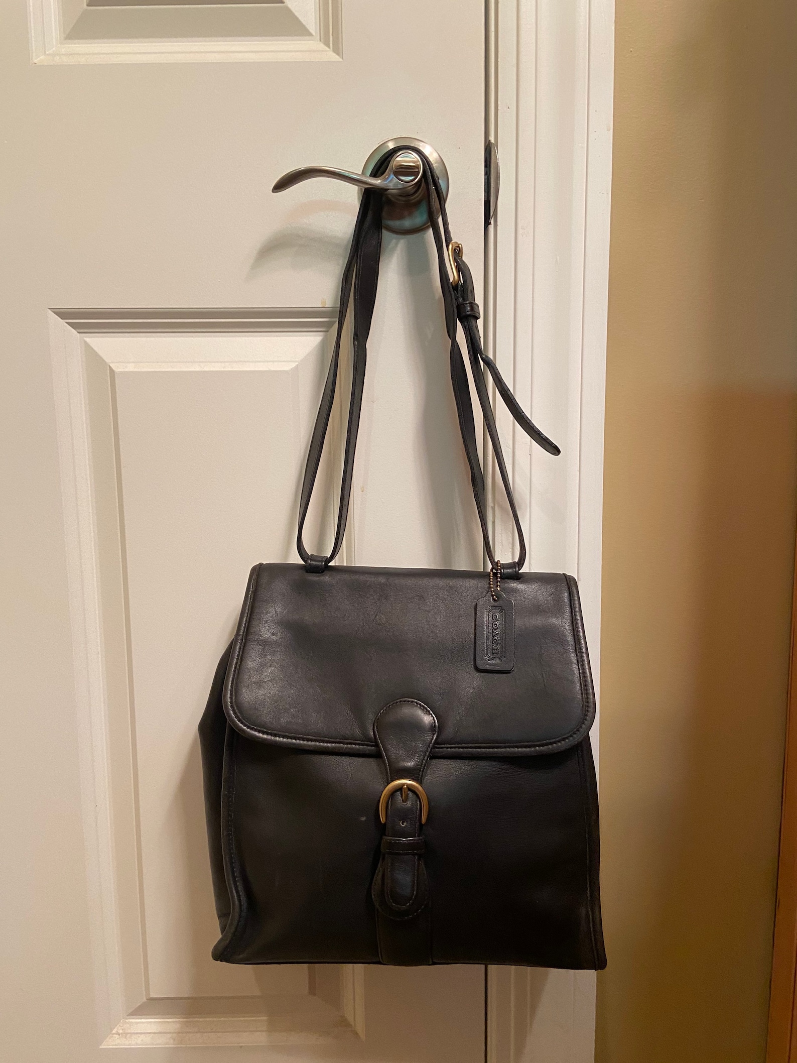 Vintage Coach Soft Kelly Bag Shoulder Bag Purse Black Leather - Etsy