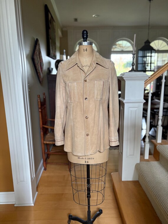Vintage Woolf Brothers Suede Leather Overshirt Lined Unisex Men's S Women's M