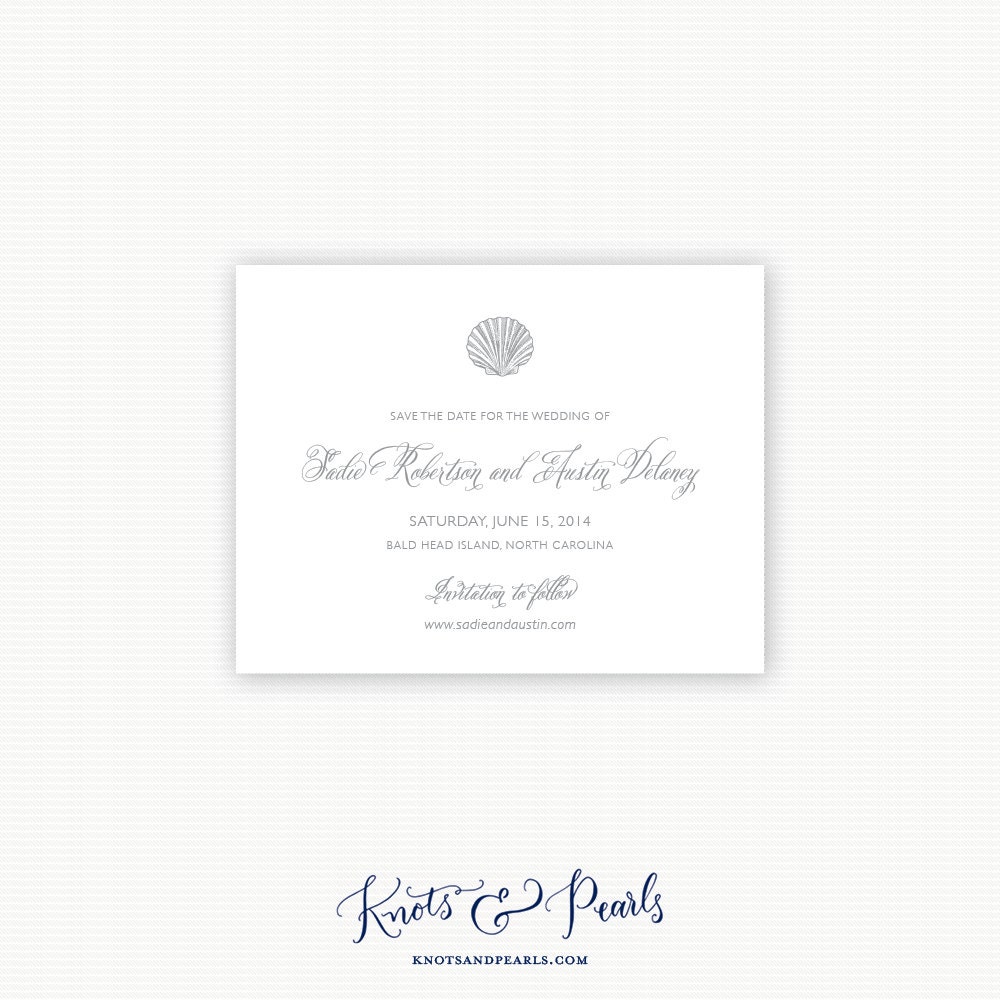 Seashell Save the Date Beach Save the Date Coastal Save the | Etsy