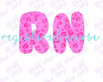 Leopard RN PNG : conception de sublimation d'infirmière (téléchargement numérique)