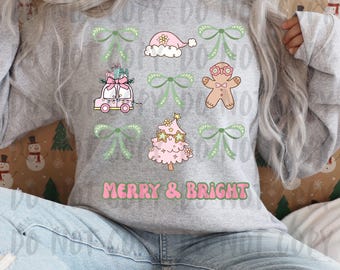 Lot Coquette Christmas PNG : clipart Kawaii pastel des fêtes (téléchargement numérique)