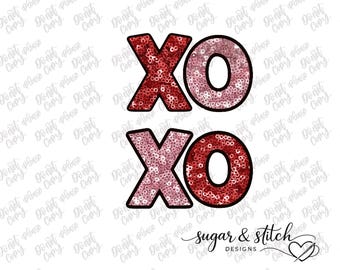 XOXO PNG Style à paillettes Saint-Valentin Glam Design numérique