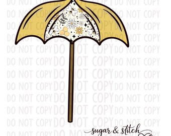 Parapluie abeille PNG avec motif pluie printanière