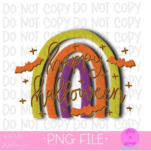 Happy Halloween png, Halloween rainbow png, Halloween png, instant download, digital download