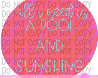 Piscine et soleil png, téléchargement numérique, conception de sublimation, png d’été