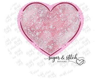 Dentelle coeur PNG Romantique vintage Saint-Valentin Digital Design