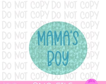 Blue Dino Mama's Boy PNG : Sublimation Design (téléchargement numérique)