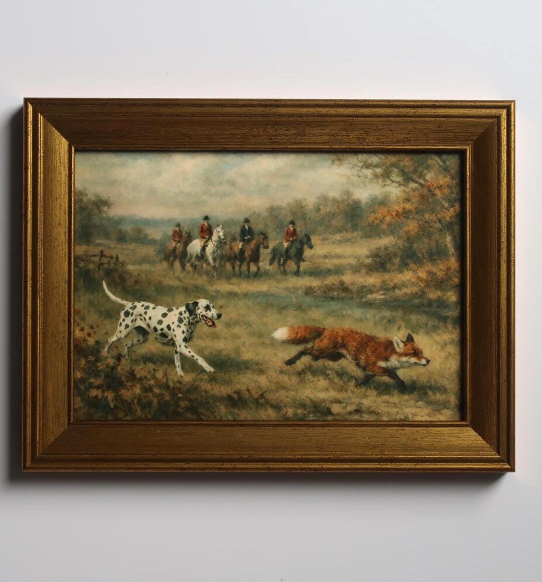 Vintage Inspired Fox Hunting Art Print 5x7: Equestrian Horse ...