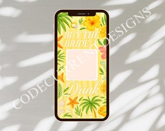 Compra una bebida para la novia Código QR Venmo Historia de Instagram Despedida de soltera en Miami Fiesta de fin de semana en la playa