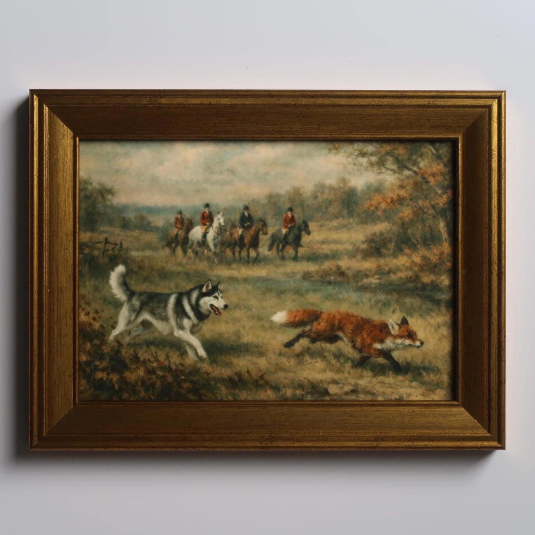 Vintage Inspired Fox Hunting Art Print 5x7: Equestrian Horse & Siberian ...