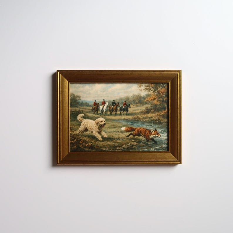 Vintage Inspired Fox Hunting Art Print 5x7: Equestrian Horse ...