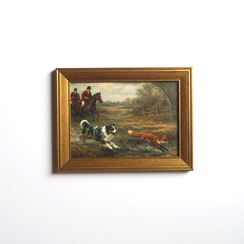 Vintage Inspired Fox Hunting Art Print 5x7: Equestrian Horse ...
