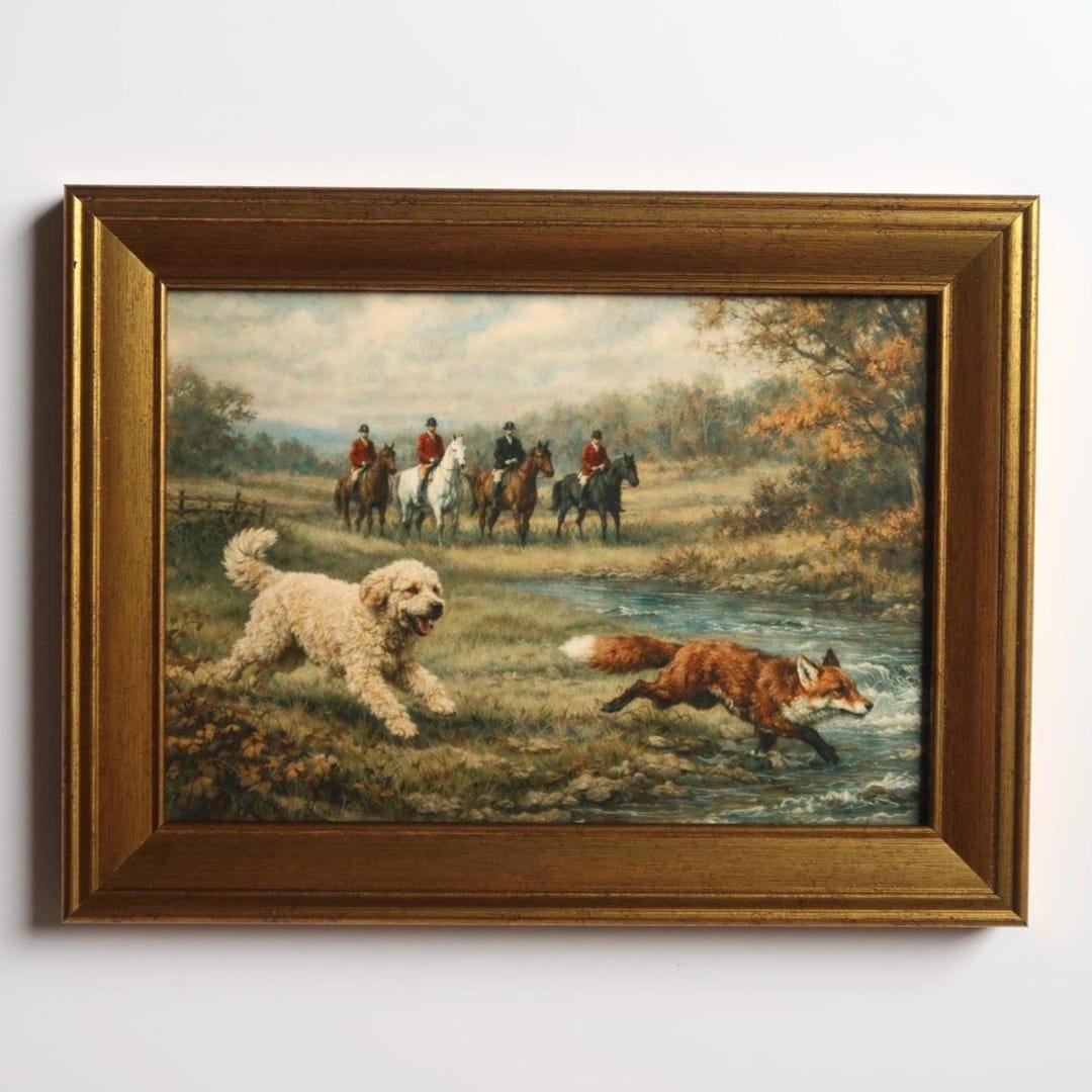 Vintage Inspired Fox Hunting Art Print 5x7: Equestrian Horse ...